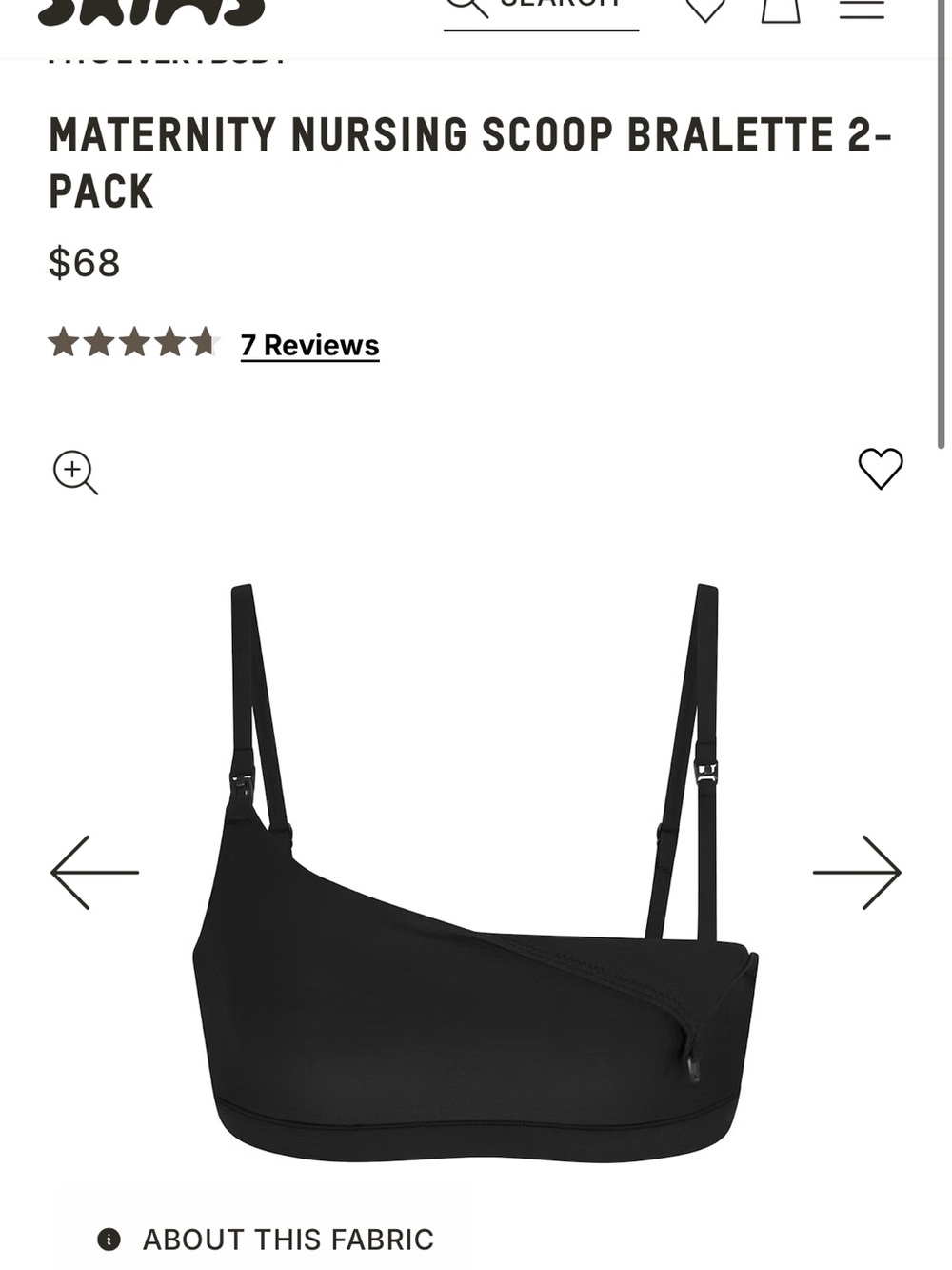 SKIMS Maternity Nursing Scoop Bralette 2-Pack - Black